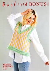 Knitting Pattern - Hayfield 10599 - Bonus Chunky - Ladies Vest